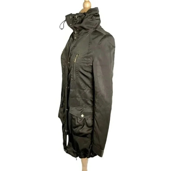 Aqua‎ Womens XS Olive Green Lightweight Utility Jacket Rain Coat Parka - Picture 2 of 8
